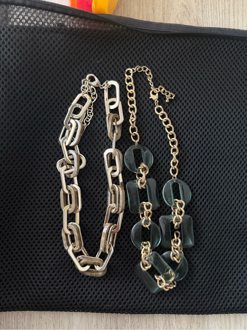 Gold Link and Green‎ Necklace. Blue and Gold Necklace bundle